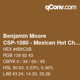 カラーコード: Benjamin Moore - CSP-1080 - Mexican Hot Chocolate | qconv.com