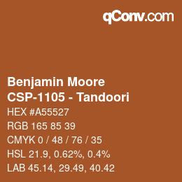 Código de color: Benjamin Moore - CSP-1105 - Tandoori | qconv.com