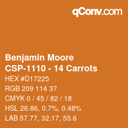 Color code: Benjamin Moore - CSP-1110 - 14 Carrots | qconv.com