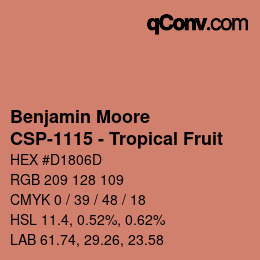 Color code: Benjamin Moore - CSP-1115 - Tropical Fruit | qconv.com