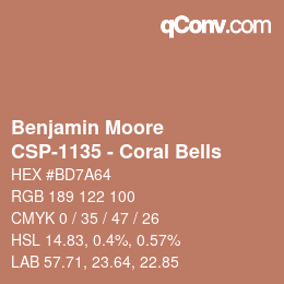 Code couleur: Benjamin Moore - CSP-1135 - Coral Bells | qconv.com