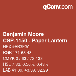 Color code: Benjamin Moore - CSP-1150 - Paper Lantern | qconv.com
