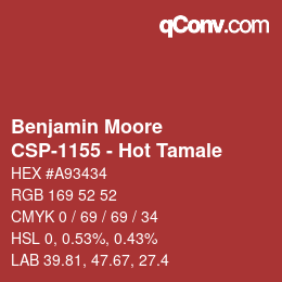 Color code: Benjamin Moore - CSP-1155 - Hot Tamale | qconv.com