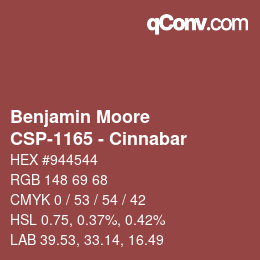 Color code: Benjamin Moore - CSP-1165 - Cinnabar | qconv.com