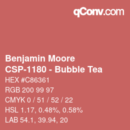 Color code: Benjamin Moore - CSP-1180 - Bubble Tea | qconv.com