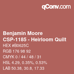 Color code: Benjamin Moore - CSP-1185 - Heirloom Quilt | qconv.com