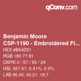 Code couleur: Benjamin Moore - CSP-1190 - Embroidered Flower | qconv.com
