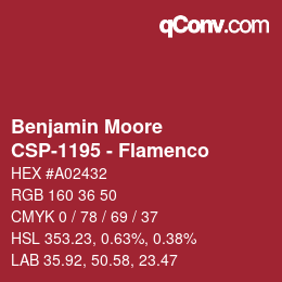 Color code: Benjamin Moore - CSP-1195 - Flamenco | qconv.com