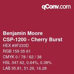 Color code: Benjamin Moore - CSP-1200 - Cherry Burst | qconv.com