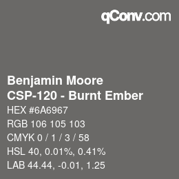 Código de color: Benjamin Moore - CSP-120 - Burnt Ember | qconv.com