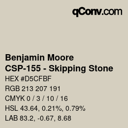 Color code: Benjamin Moore - CSP-155 - Skipping Stone | qconv.com