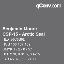 Code couleur: Benjamin Moore - CSP-15 - Arctic Seal | qconv.com