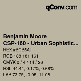 カラーコード: Benjamin Moore - CSP-160 - Urban Sophisticate | qconv.com