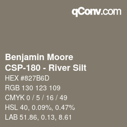 カラーコード: Benjamin Moore - CSP-180 - River Silt | qconv.com