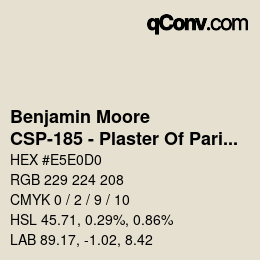 Color code: Benjamin Moore - CSP-185 - Plaster Of Paris® | qconv.com