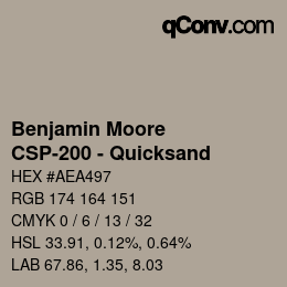Code couleur: Benjamin Moore - CSP-200 - Quicksand | qconv.com