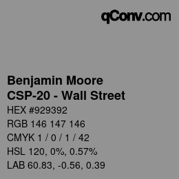 Code couleur: Benjamin Moore - CSP-20 - Wall Street | qconv.com