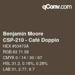 Color code: Benjamin Moore - CSP-210 - Café Doppio | qconv.com
