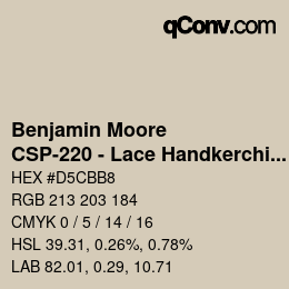 Código de color: Benjamin Moore - CSP-220 - Lace Handkerchief | qconv.com