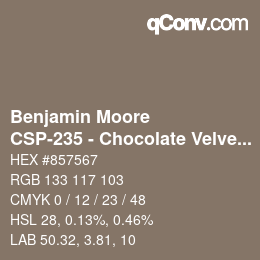 Code couleur: Benjamin Moore - CSP-235 - Chocolate Velvet | qconv.com