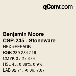Color code: Benjamin Moore - CSP-245 - Stoneware | qconv.com