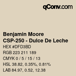 Color code: Benjamin Moore - CSP-250 - Dulce De Leche | qconv.com