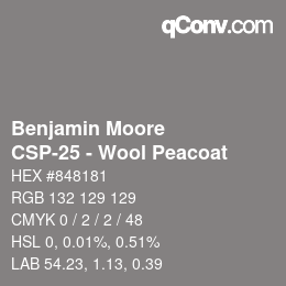 Código de color: Benjamin Moore - CSP-25 - Wool Peacoat | qconv.com