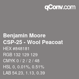 Code couleur: Benjamin Moore - CSP-25 - Wool Peacoat | qconv.com