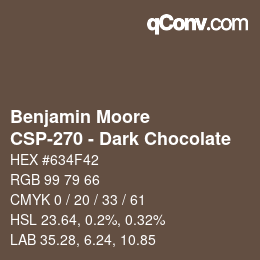 Color code: Benjamin Moore - CSP-270 - Dark Chocolate | qconv.com