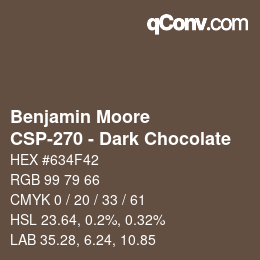 Código de color: Benjamin Moore - CSP-270 - Dark Chocolate | qconv.com