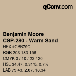 Code couleur: Benjamin Moore - CSP-280 - Warm Sand | qconv.com