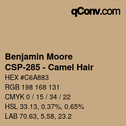Color code: Benjamin Moore - CSP-285 - Camel Hair | qconv.com