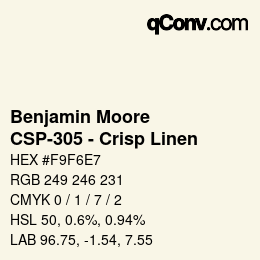 Código de color: Benjamin Moore - CSP-305 - Crisp Linen | qconv.com