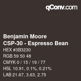 Código de color: Benjamin Moore - CSP-30 - Espresso Bean | qconv.com