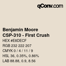 Color code: Benjamin Moore - CSP-310 - First Crush | qconv.com