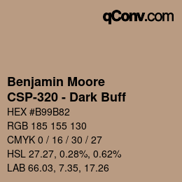 カラーコード: Benjamin Moore - CSP-320 - Dark Buff | qconv.com