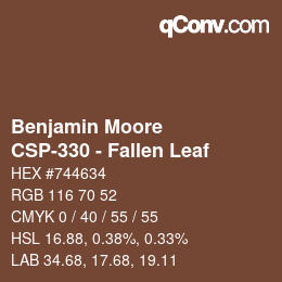 Code couleur: Benjamin Moore - CSP-330 - Fallen Leaf | qconv.com