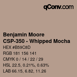 Farbcode: Benjamin Moore - CSP-350 - Whipped Mocha | qconv.com