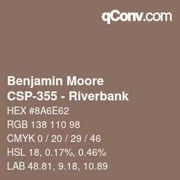 Code couleur: Benjamin Moore - CSP-355 - Riverbank | qconv.com