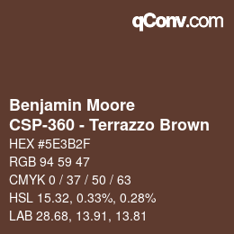 Código de color: Benjamin Moore - CSP-360 - Terrazzo Brown | qconv.com