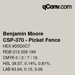 Código de color: Benjamin Moore - CSP-370 - Picket Fence | qconv.com