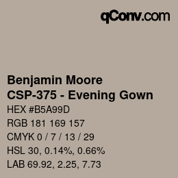 Color code: Benjamin Moore - CSP-375 - Evening Gown | qconv.com