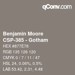 Code couleur: Benjamin Moore - CSP-385 - Gotham | qconv.com