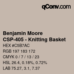 カラーコード: Benjamin Moore - CSP-405 - Knitting Basket | qconv.com