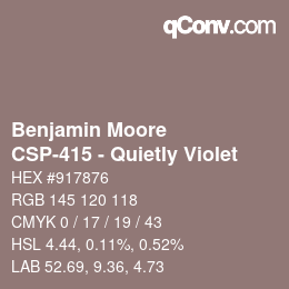Código de color: Benjamin Moore - CSP-415 - Quietly Violet | qconv.com