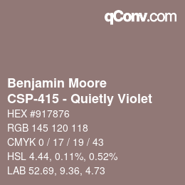 Code couleur: Benjamin Moore - CSP-415 - Quietly Violet | qconv.com