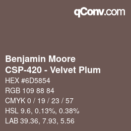 Color code: Benjamin Moore - CSP-420 - Velvet Plum | qconv.com