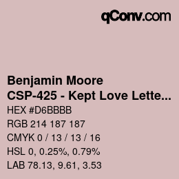 Código de color: Benjamin Moore - CSP-425 - Kept Love Letters | qconv.com
