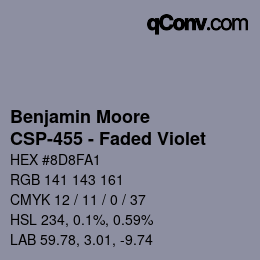 Código de color: Benjamin Moore - CSP-455 - Faded Violet | qconv.com