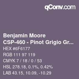 カラーコード: Benjamin Moore - CSP-460 - Pinot Grigio Grape | qconv.com